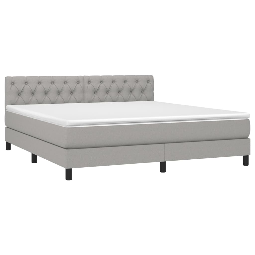 Sommier à lattes de lit avec matelas Gris clair 160x200cm Tissu - XIOS