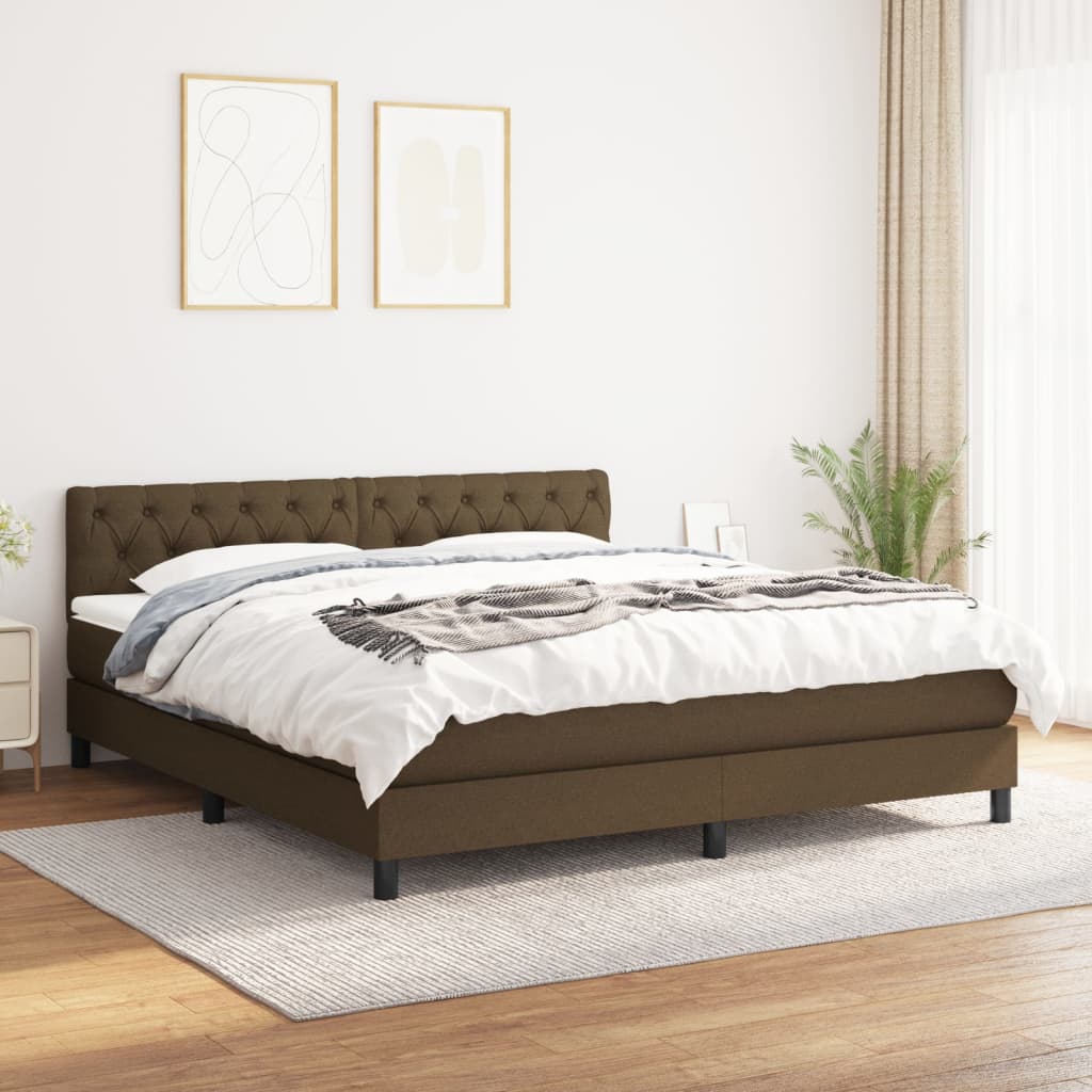 Sommier à lattes de lit avec matelas Marron foncé 160x200 cm - XIOS