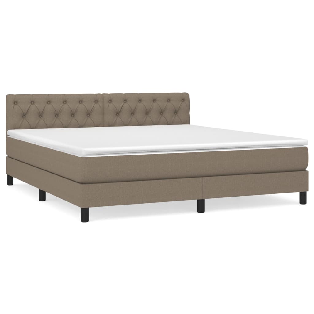Sommier à lattes de lit avec matelas Taupe 160x200 cm Tissu - XIOS