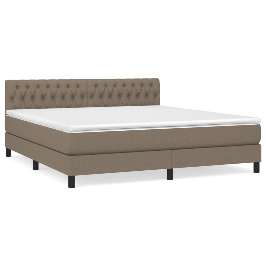 Sommier à lattes de lit avec matelas Taupe 180x200 cm Tissu - XIOS