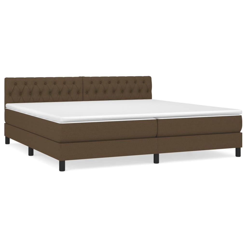 Sommier à lattes de lit avec matelas Marron foncé 200x200 cm