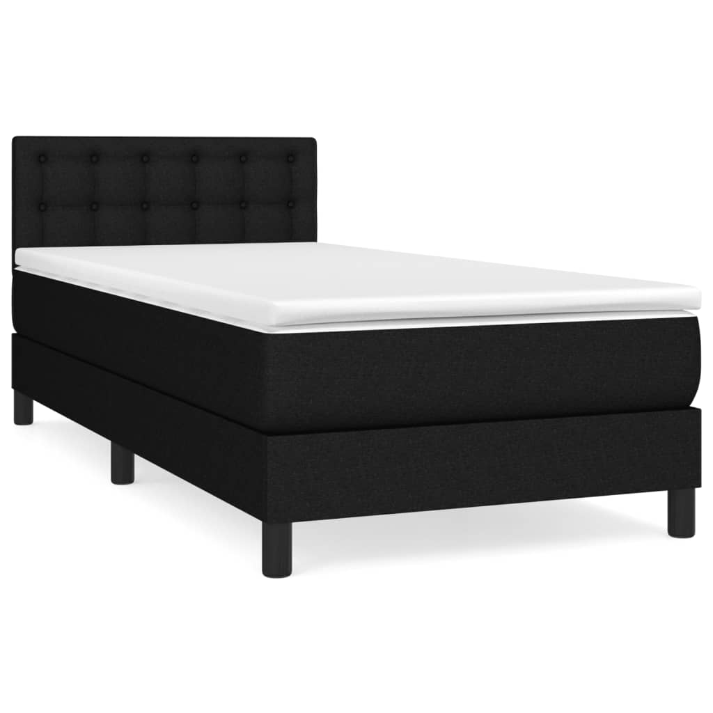 Sommier à lattes de lit et matelas Noir 80x200 cm Tissu - XIOS