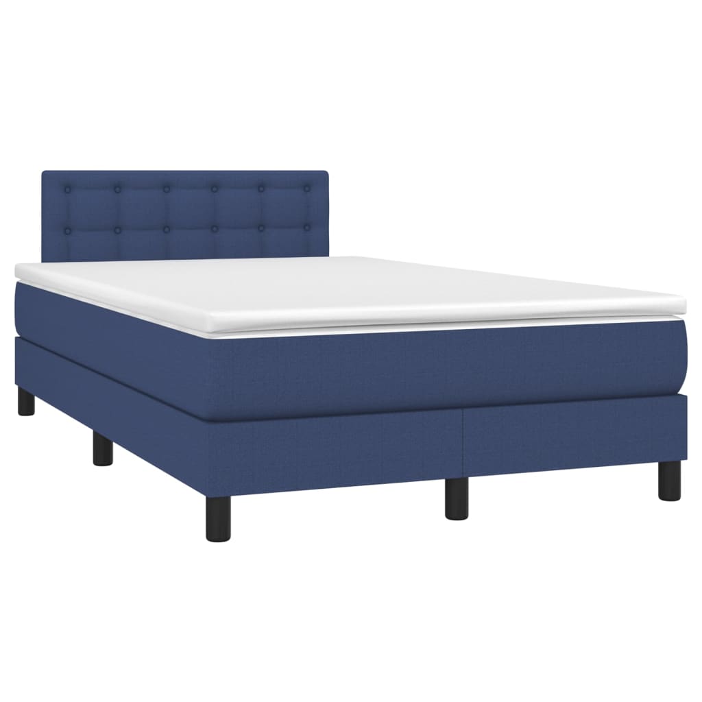Sommier à lattes de lit avec matelas Bleu 120x200 cm Tissu - XIOS