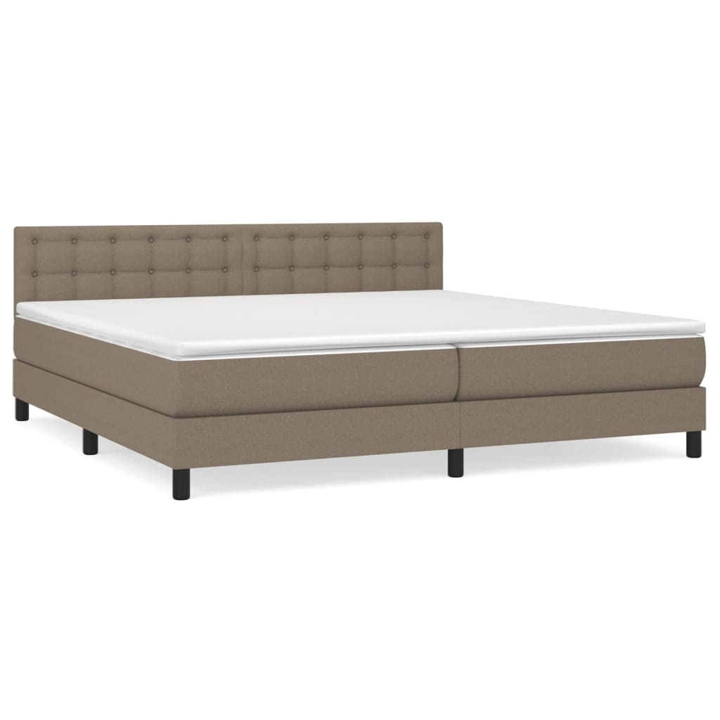 Sommier à lattes de lit avec matelas Taupe 200x200 cm Tissu - XIOS
