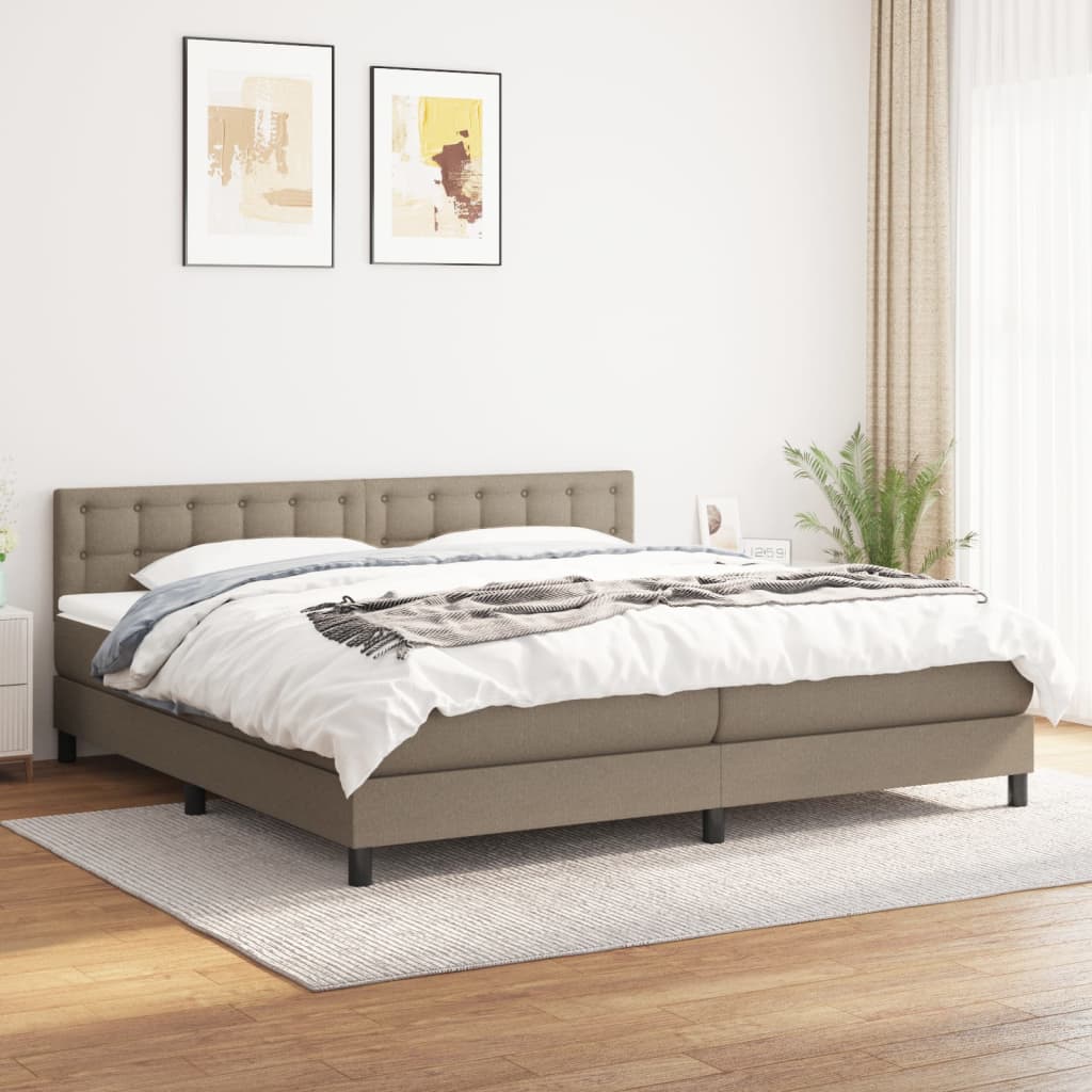 Sommier à lattes de lit avec matelas Taupe 200x200 cm Tissu - XIOS