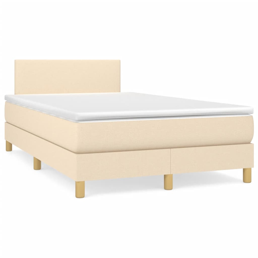 Sommier à lattes de lit avec matelas Crème 120x200 cm Tissu - XIOS