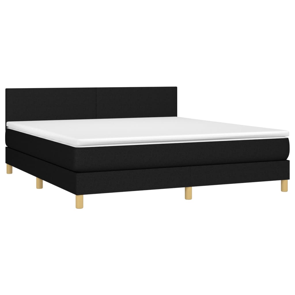 Sommier à lattes de lit avec matelas Noir 160x200 cm Tissu - XIOS