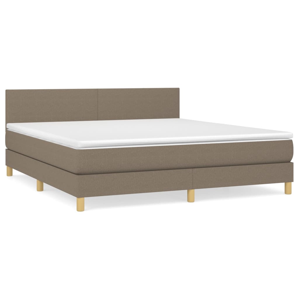 Sommier à lattes de lit avec matelas Taupe 180x200 cm Tissu - XIOS