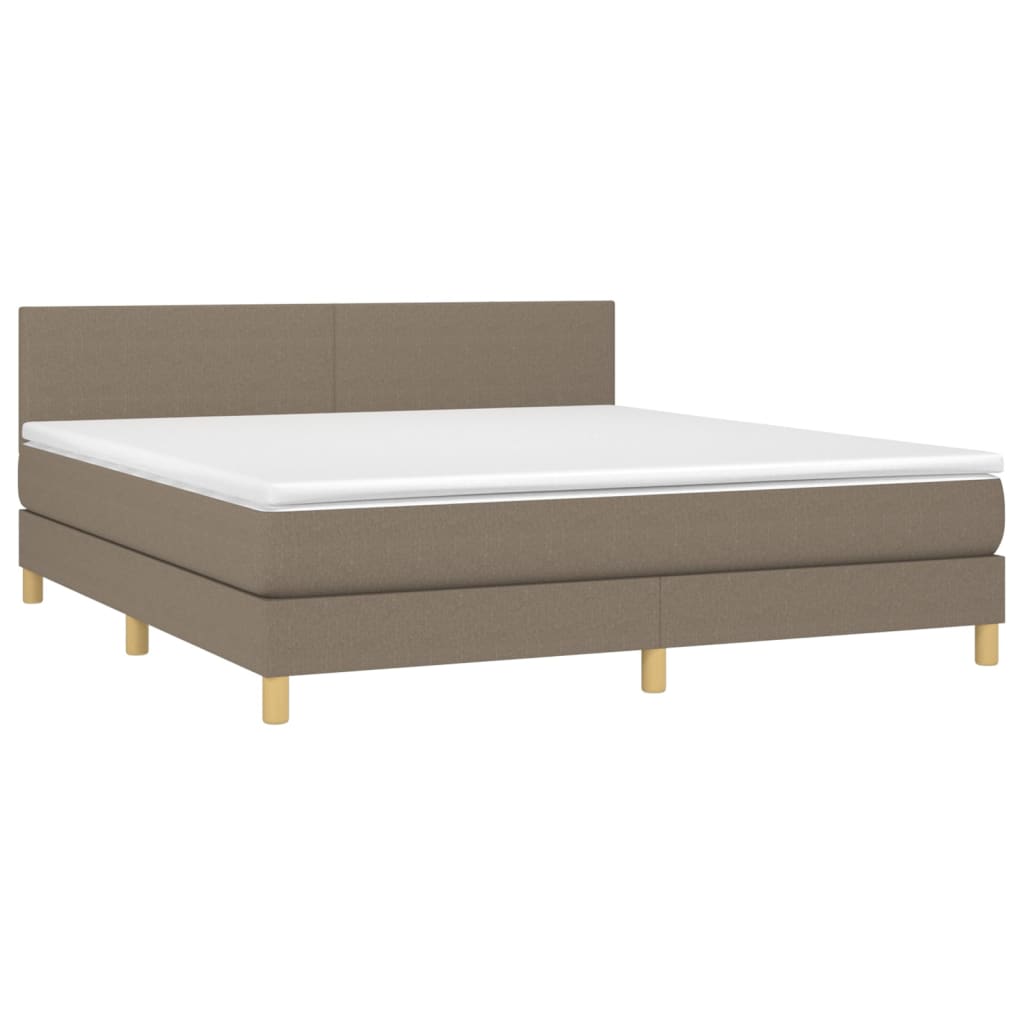Sommier à lattes de lit avec matelas Taupe 180x200 cm Tissu - XIOS