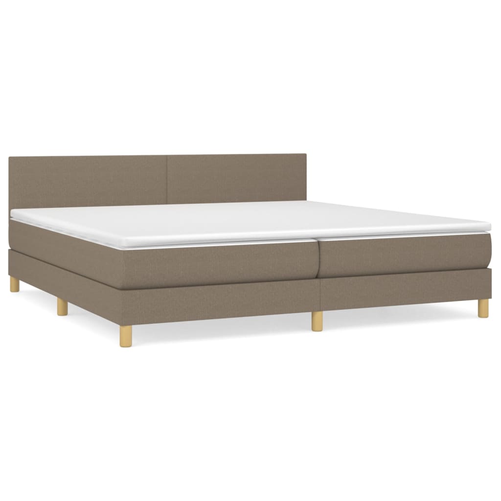 Sommier à lattes de lit avec matelas Taupe 200x200 cm Tissu - XIOS