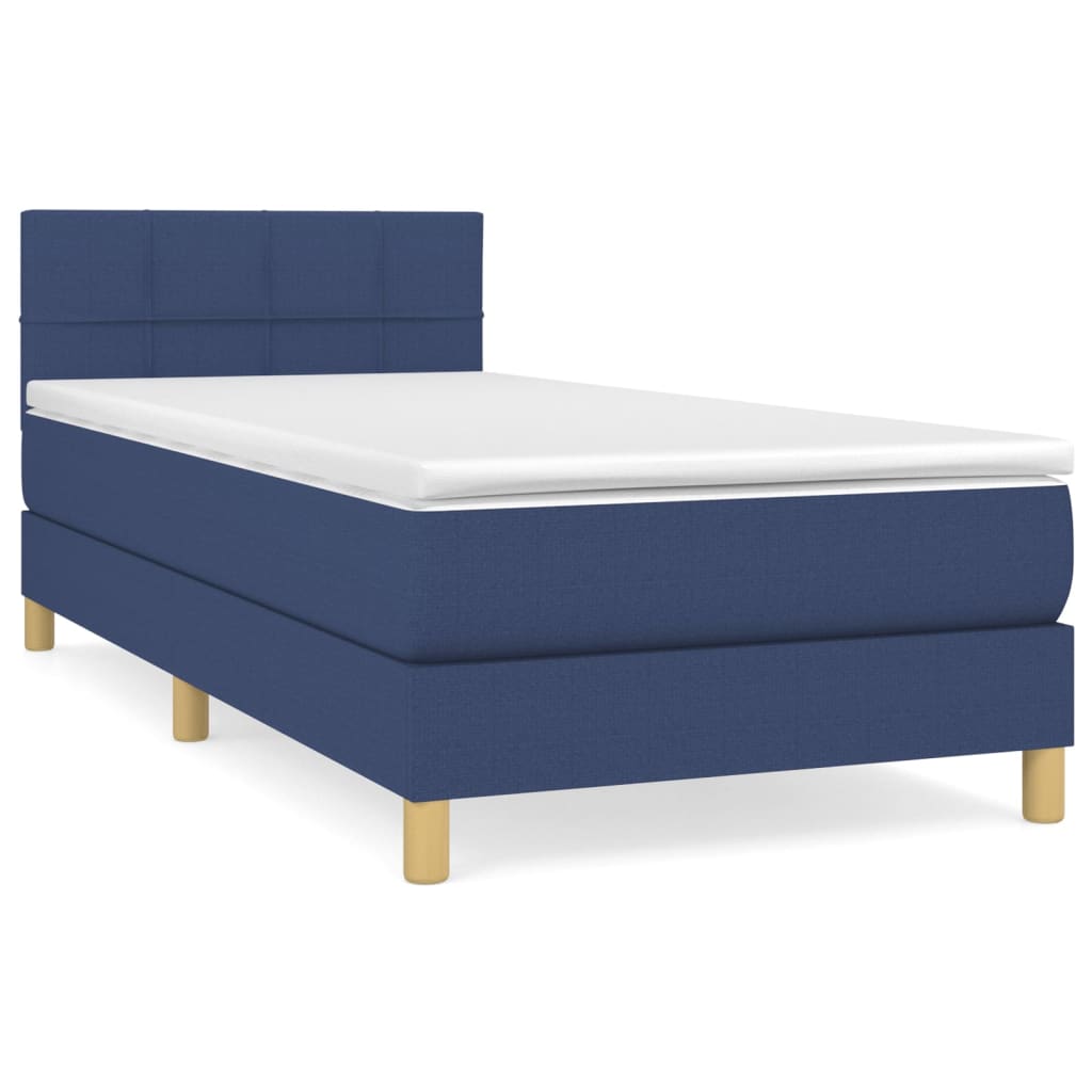 Sommier à lattes de lit avec matelas Bleu 90x200 cm Tissu - XIOS
