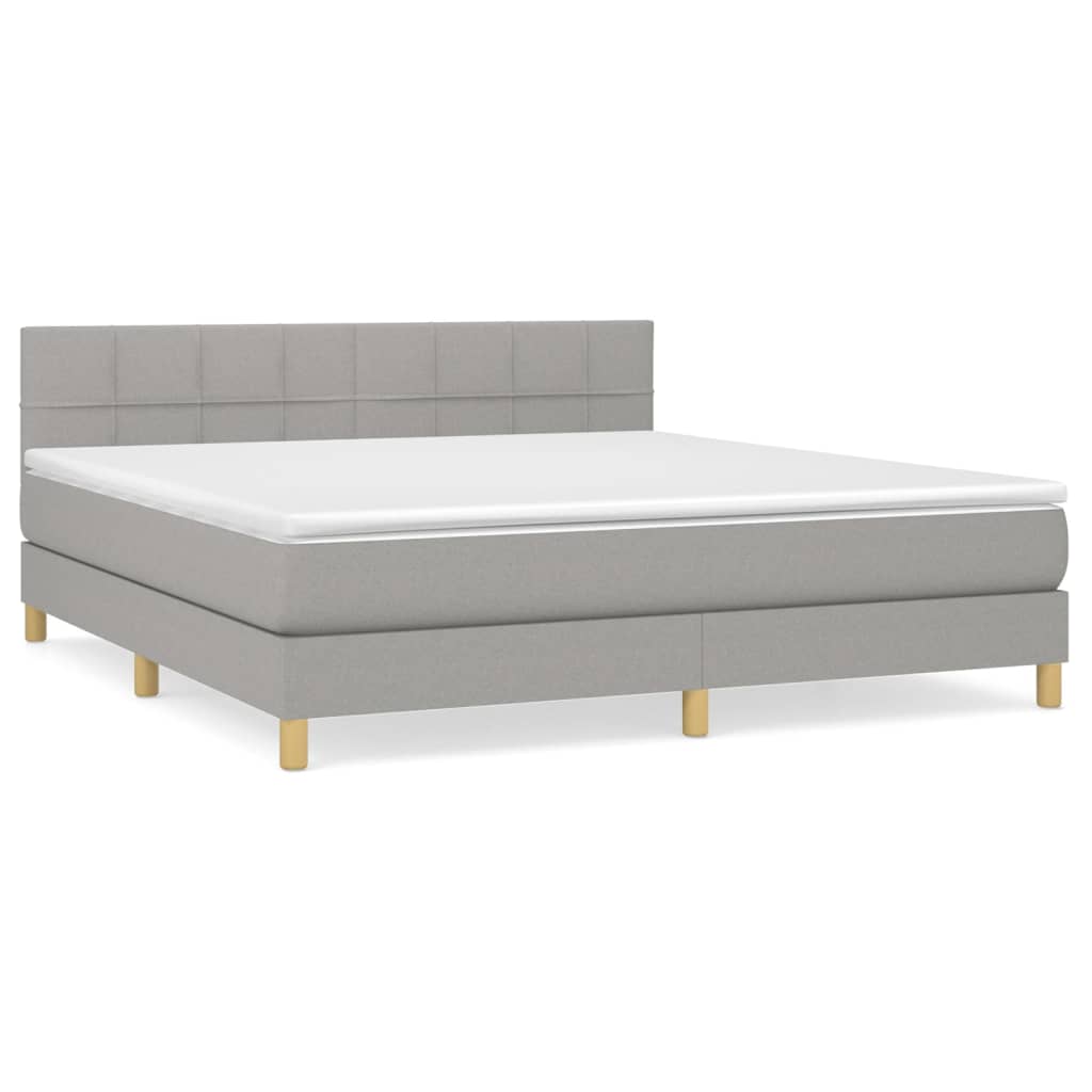 Sommier à lattes de lit avec matelas Gris clair 160x200cm Tissu - XIOS