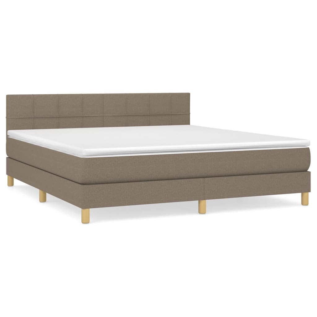 Sommier à lattes de lit avec matelas Taupe 180x200 cm Tissu - XIOS