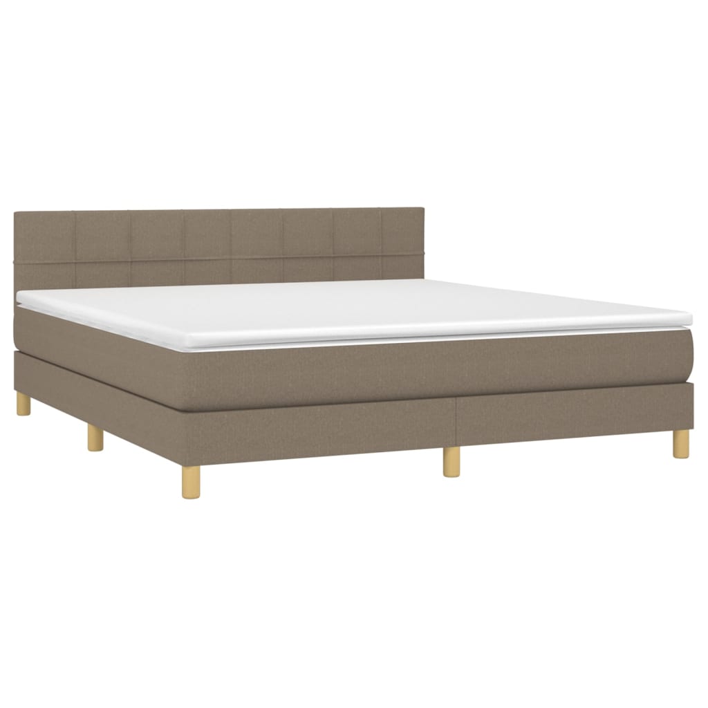 Sommier à lattes de lit avec matelas Taupe 180x200 cm Tissu - XIOS