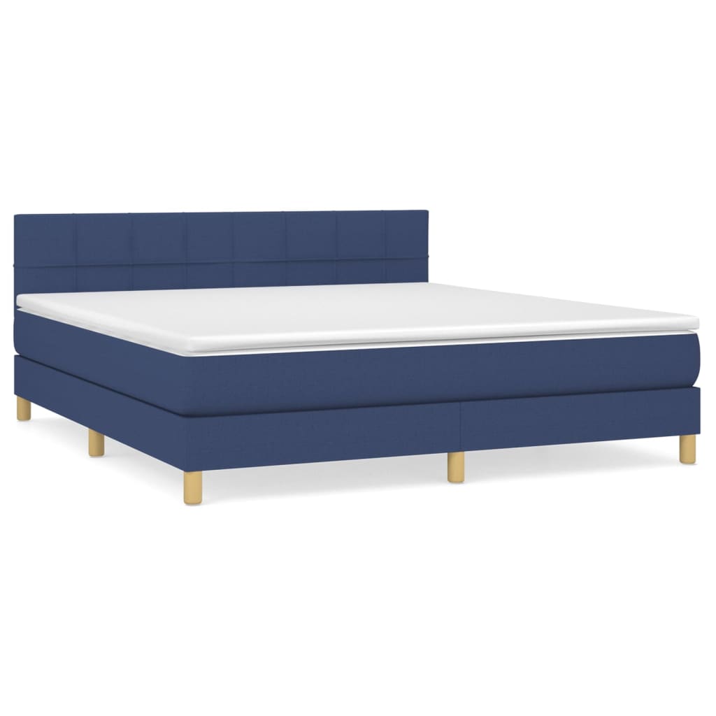 Sommier à lattes de lit avec matelas Bleu 180x200 cm Tissu - XIOS