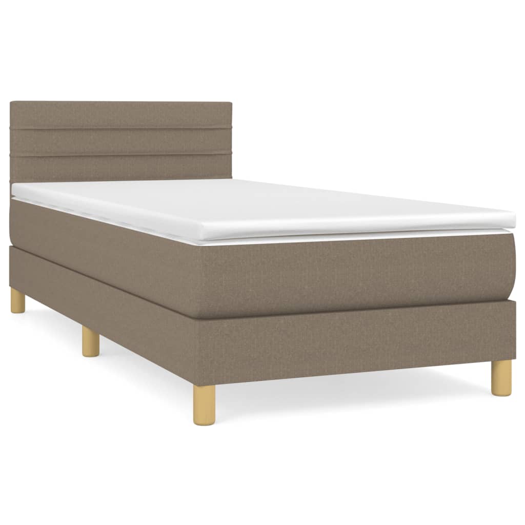 Sommier à lattes de lit avec matelas Taupe 90x200 cm Tissu - XIOS