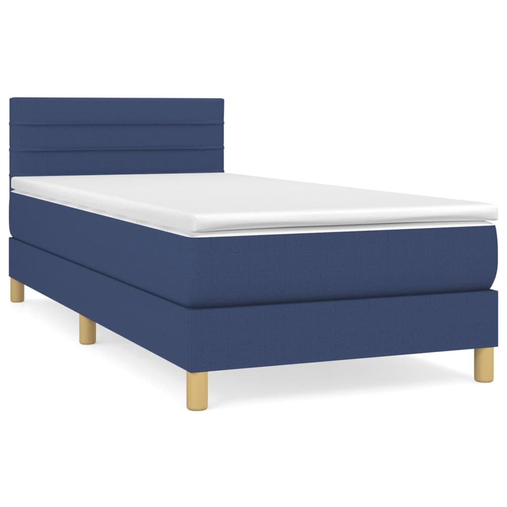 Sommier à lattes de lit avec matelas Bleu 90x200 cm Tissu - XIOS
