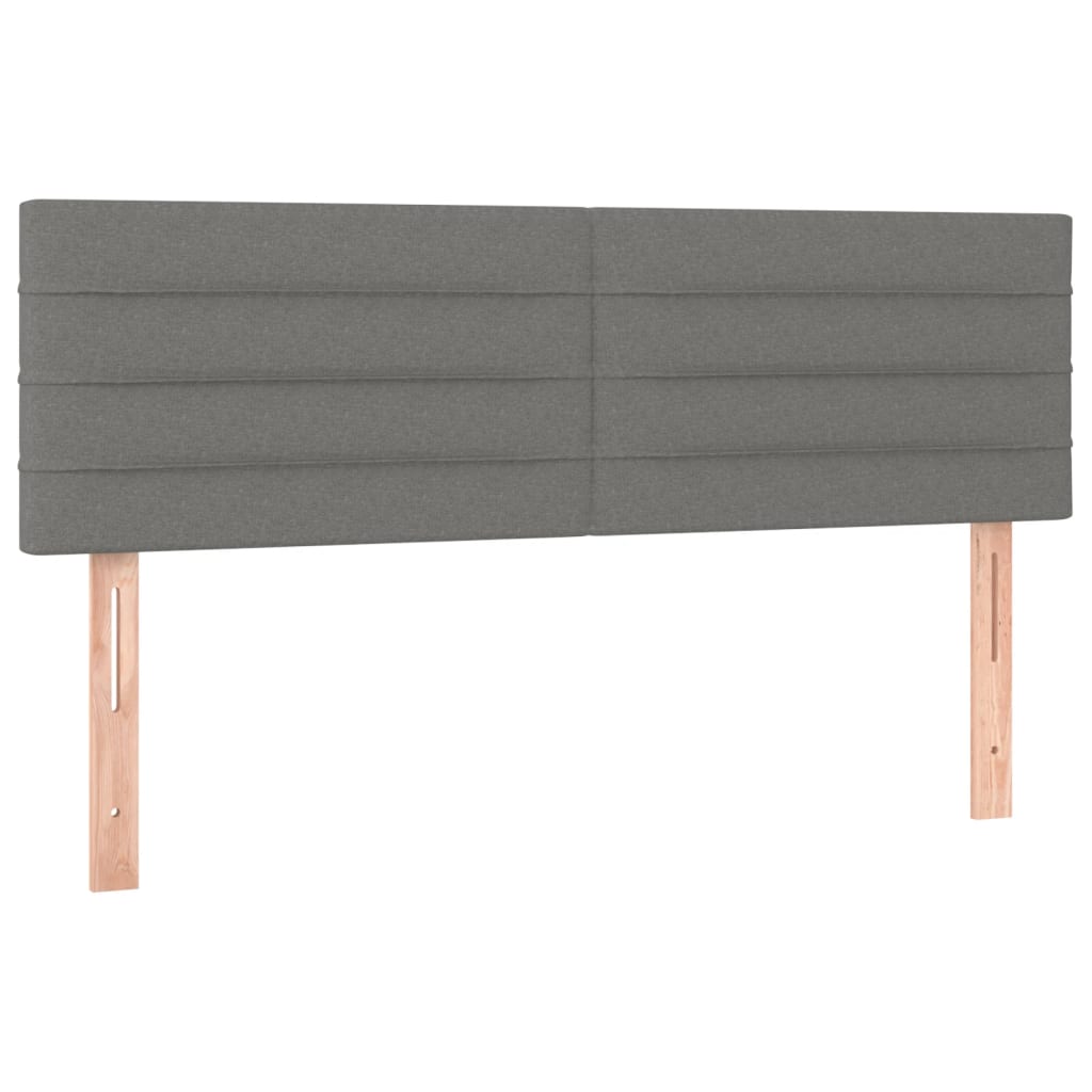 Sommier à lattes de lit avec matelas Gris foncé 140x200cm Tissu - XIOS