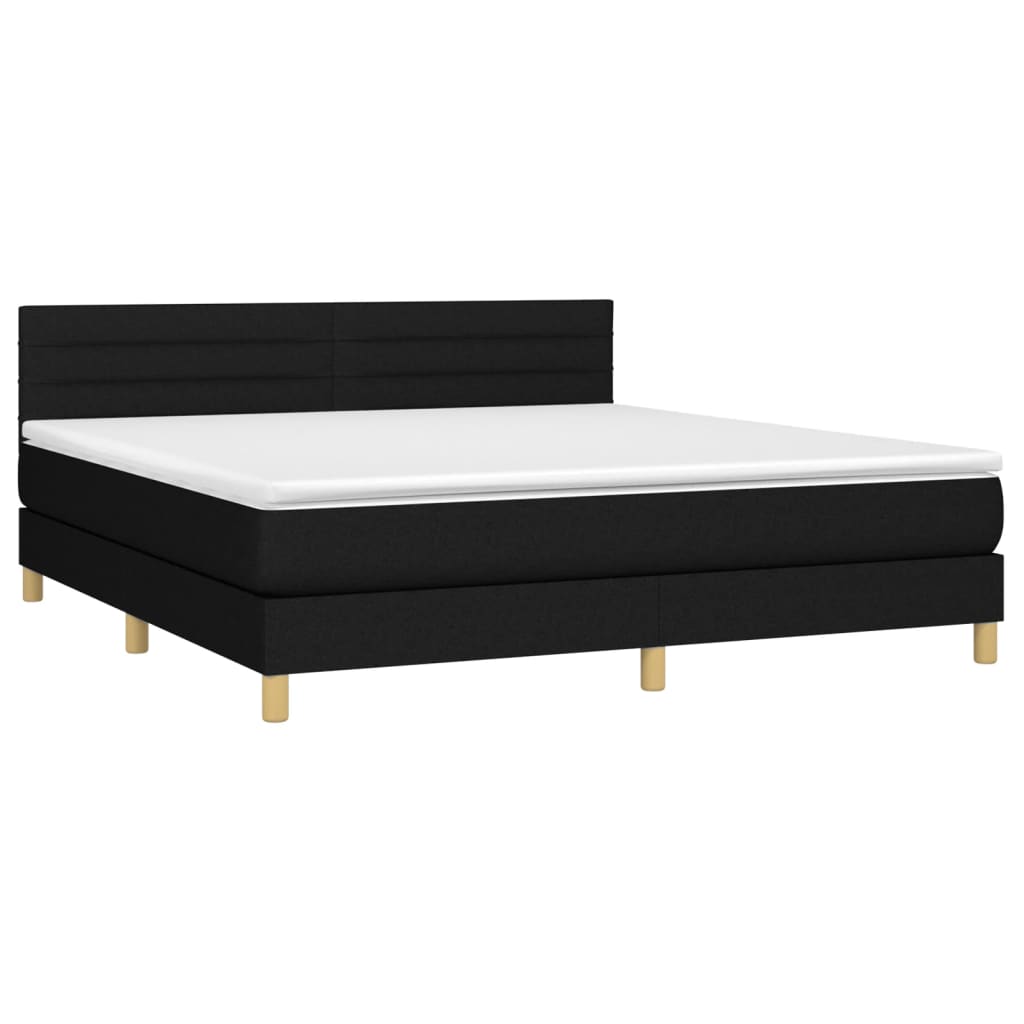 Sommier à lattes de lit avec matelas Noir 160x200 cm Tissu - XIOS