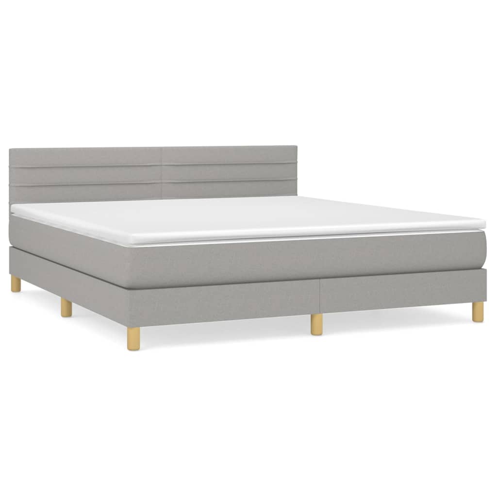 Sommier à lattes de lit avec matelas Gris clair 180x200cm Tissu - XIOS