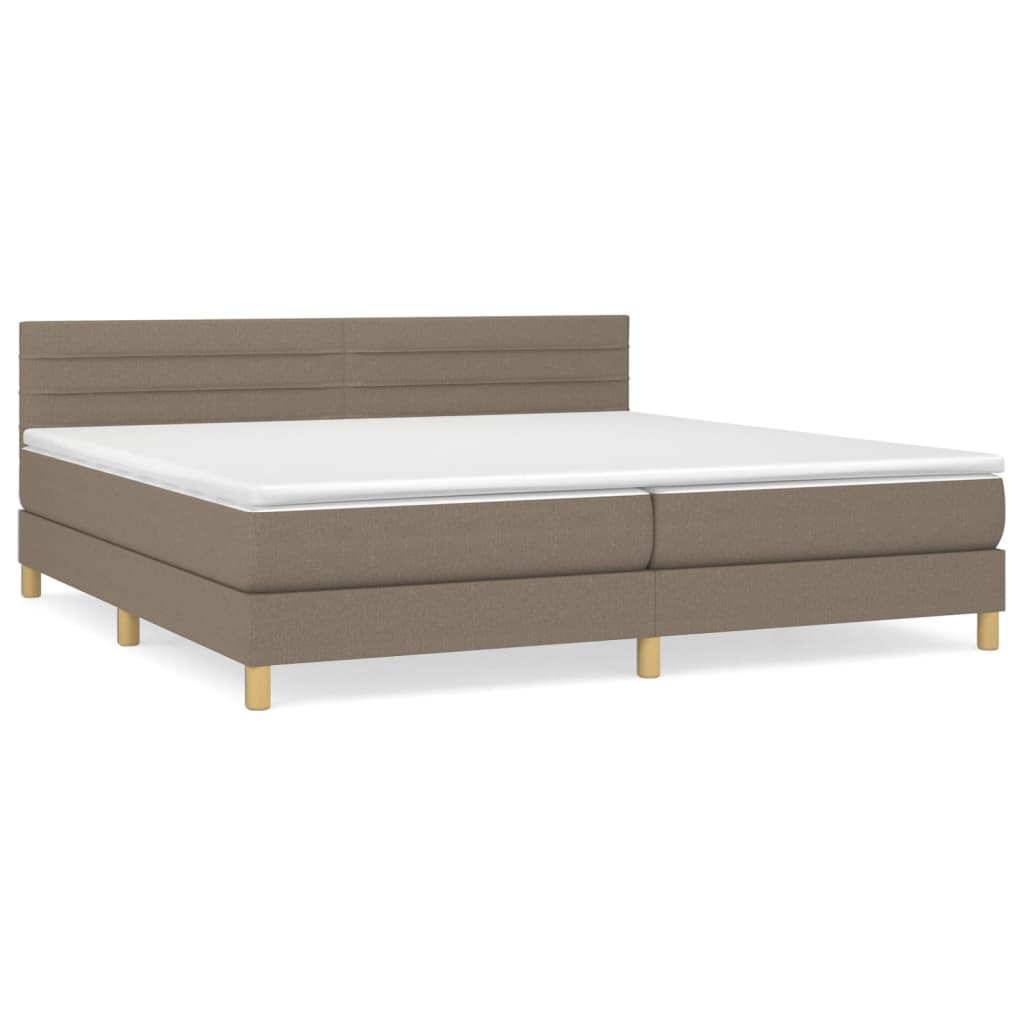 Sommier à lattes de lit avec matelas Taupe 200x200 cm Tissu - XIOS