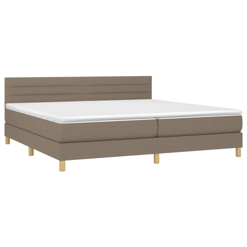 Sommier à lattes de lit avec matelas Taupe 200x200 cm Tissu - XIOS
