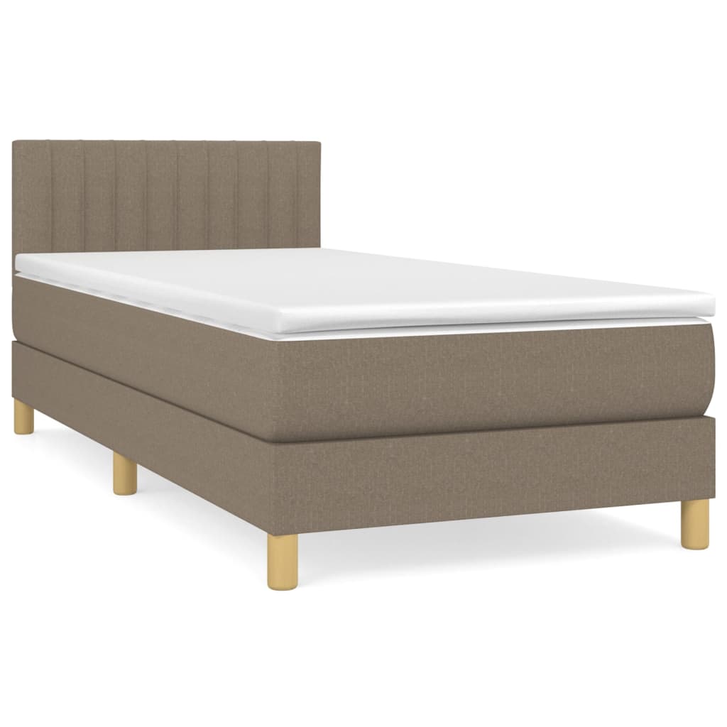 Sommier à lattes de lit avec matelas Taupe 100x200 cm Tissu - XIOS