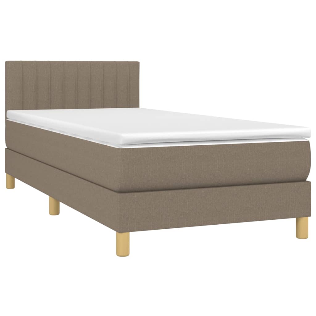 Sommier à lattes de lit avec matelas Taupe 100x200 cm Tissu - XIOS