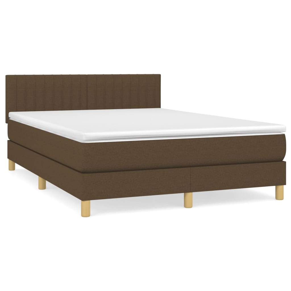 Sommier à lattes de lit avec matelas Marron foncé 140x190 cm - XIOS