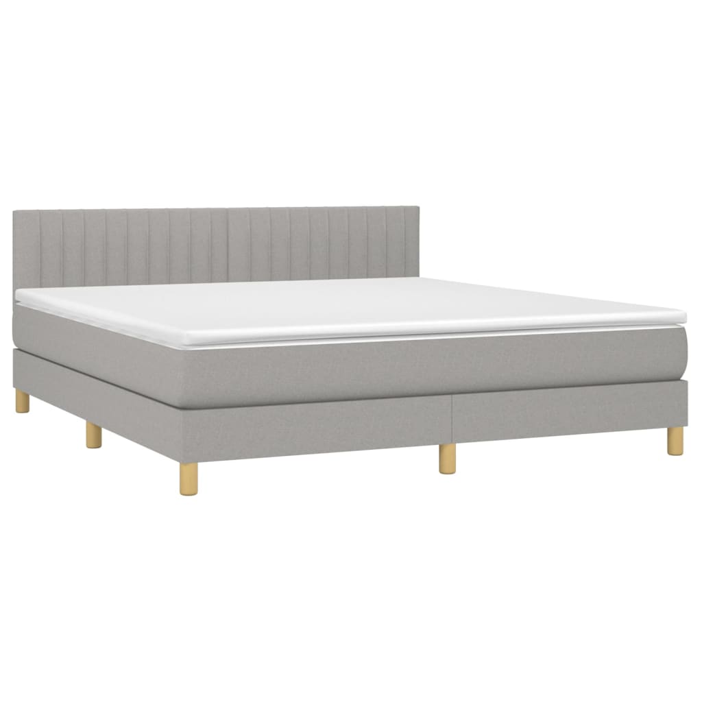 Sommier à lattes de lit avec matelas Gris clair 160x200cm Tissu - XIOS