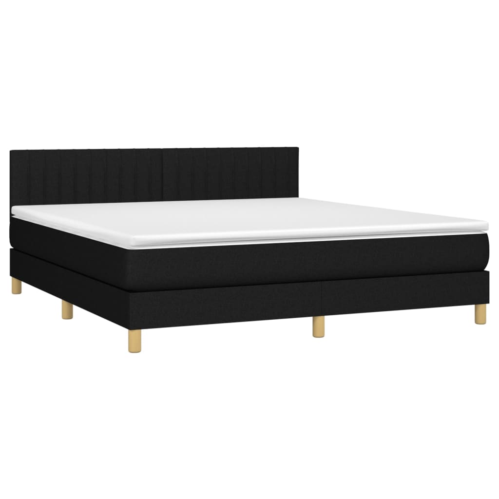 Sommier à lattes de lit avec matelas Noir 160x200 cm Tissu - XIOS