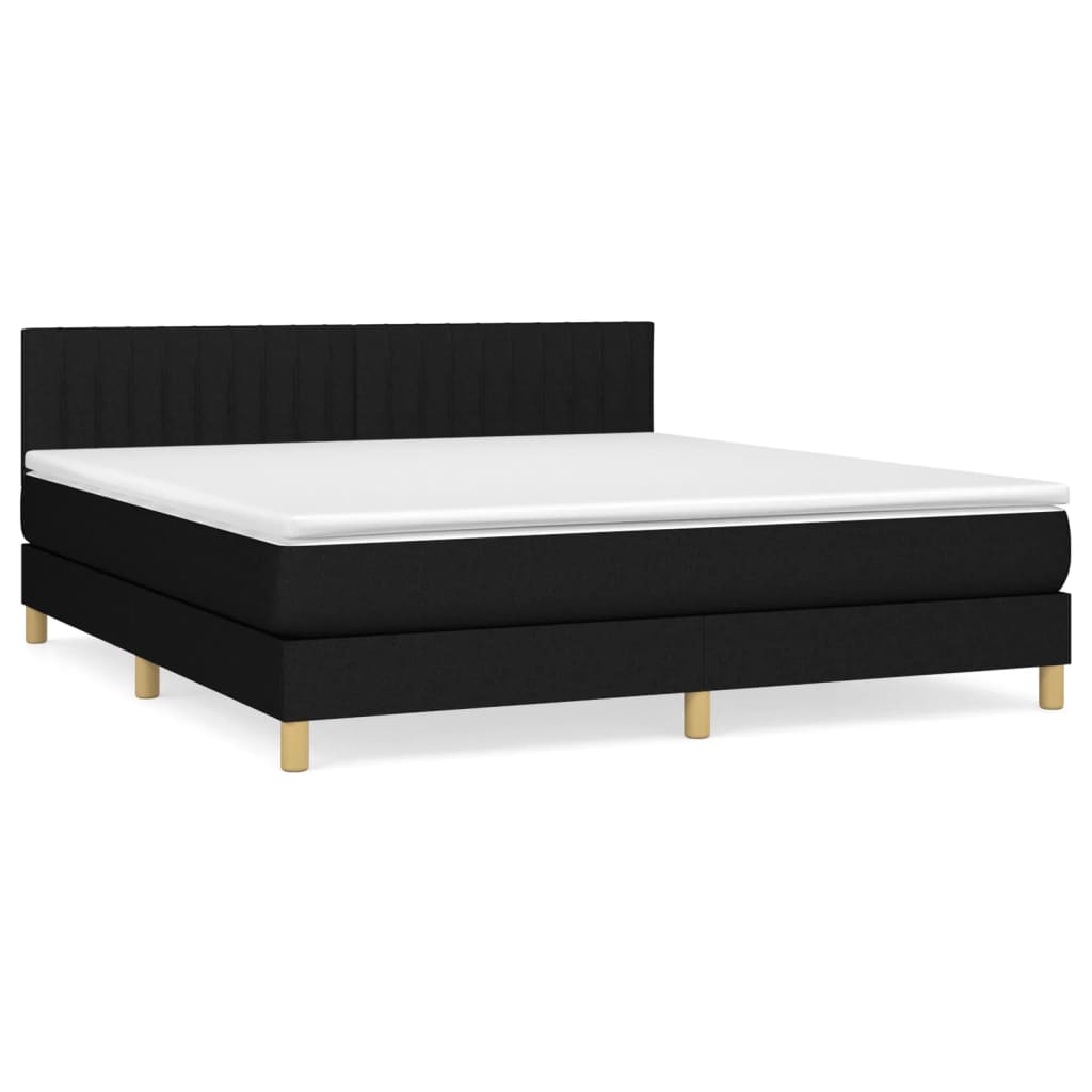 Sommier à lattes de lit avec matelas Noir 180x200 cm Tissu - XIOS