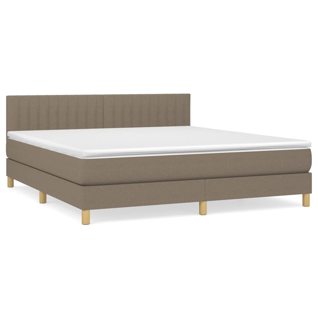 Sommier à lattes de lit avec matelas Taupe 180x200 cm Tissu