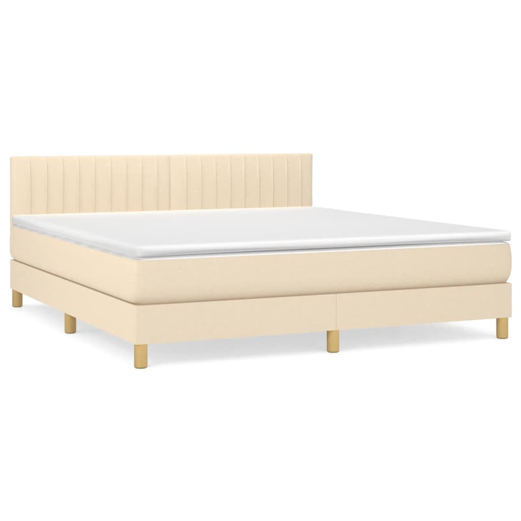 Sommier à lattes de lit avec matelas Crème 180x200 cm Tissu - XIOS