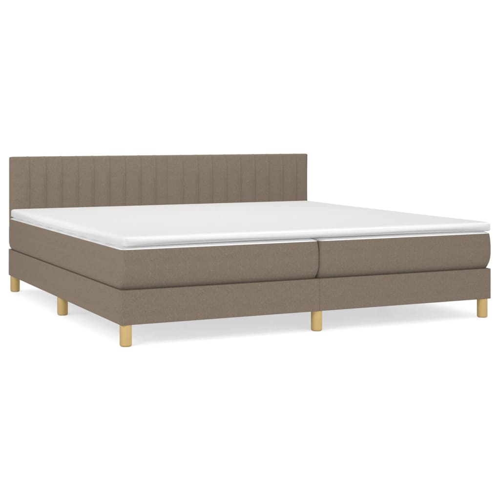 Sommier à lattes de lit avec matelas Taupe 200x200 cm Tissu - XIOS