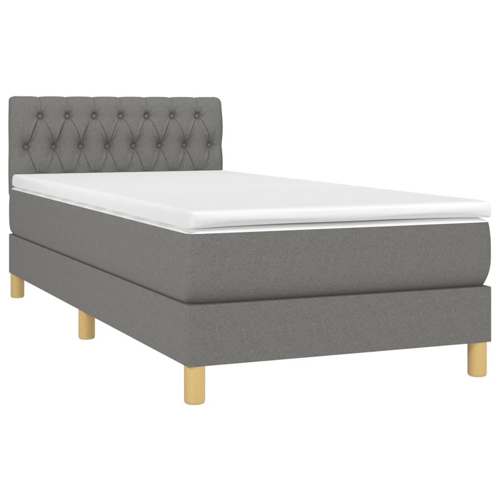 Sommier à lattes de lit avec matelas Gris foncé 80x200 cm Tissu - XIOS