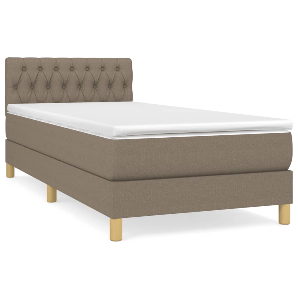 Sommier à lattes de lit avec matelas Taupe 90x200 cm Tissu - XIOS