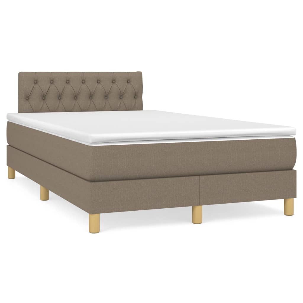 Sommier à lattes de lit avec matelas Taupe 120x200 cm Tissu - XIOS