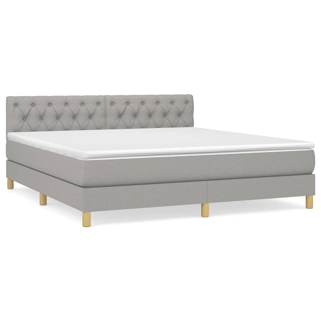 Sommier à lattes de lit avec matelas Gris clair 160x200cm Tissu - XIOS