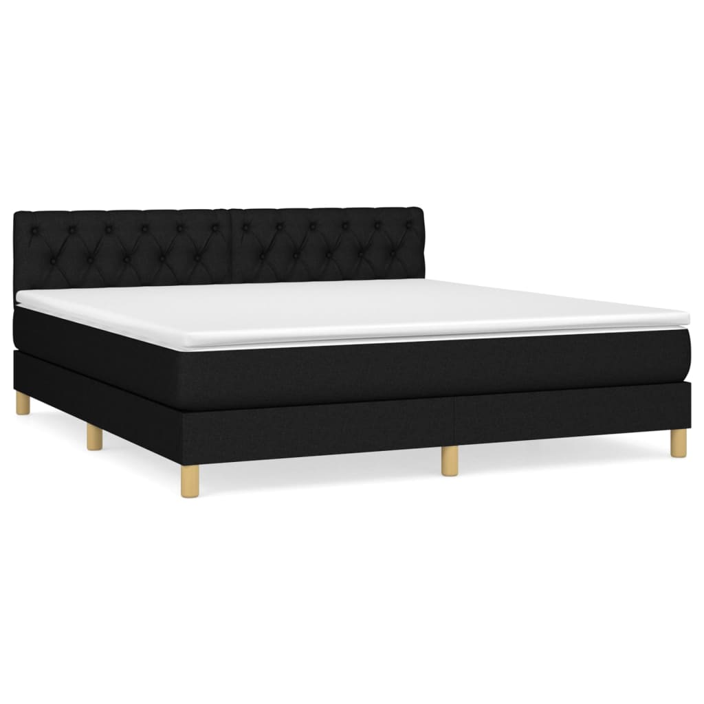 Sommier à lattes de lit avec matelas Noir 160x200 cm Tissu - XIOS