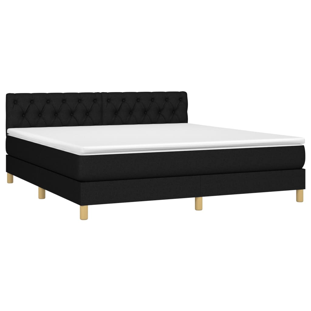 Sommier à lattes de lit avec matelas Noir 160x200 cm Tissu - XIOS