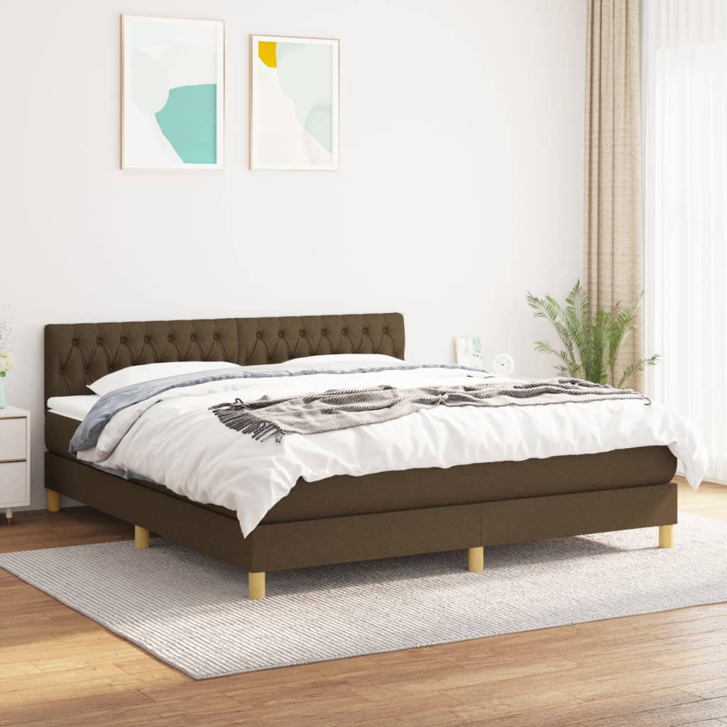 Sommier à lattes de lit avec matelas Marron foncé 180x200 cm - XIOS