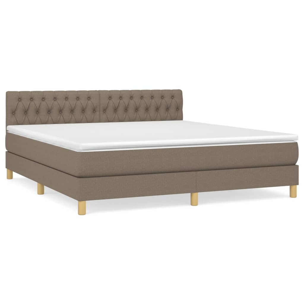 Sommier à lattes de lit avec matelas Taupe 180x200 cm Tissu - XIOS