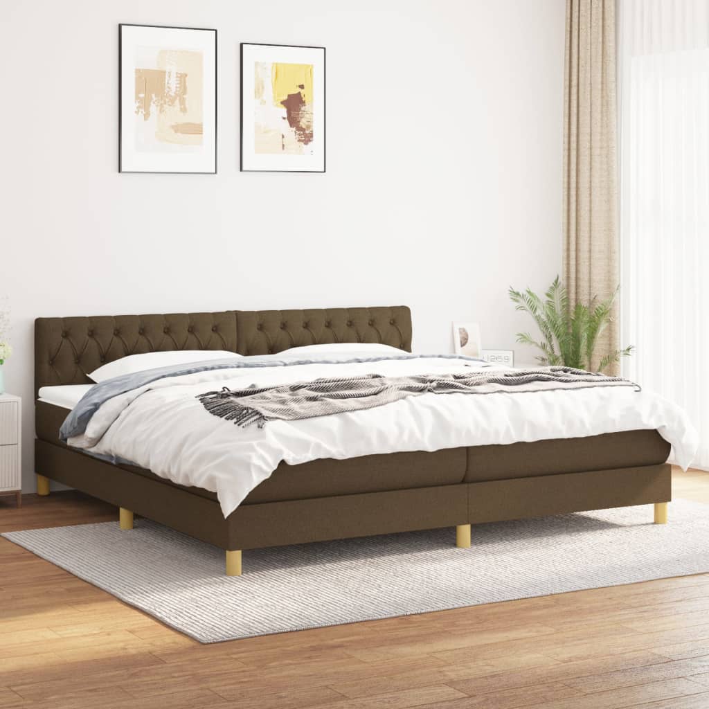 Sommier à lattes de lit avec matelas Marron foncé 200x200 cm - XIOS