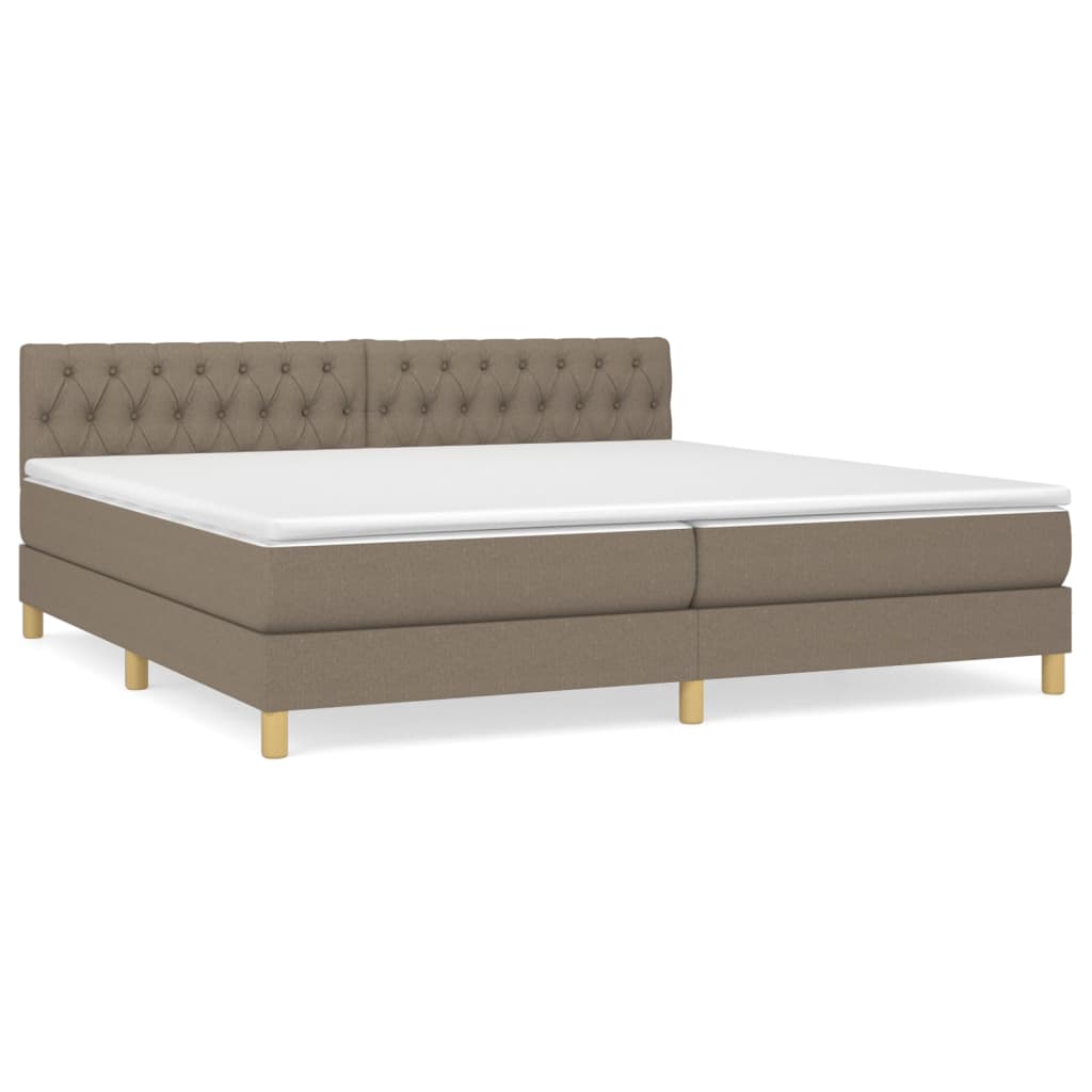 Sommier à lattes de lit avec matelas Taupe 200x200 cm Tissu - XIOS