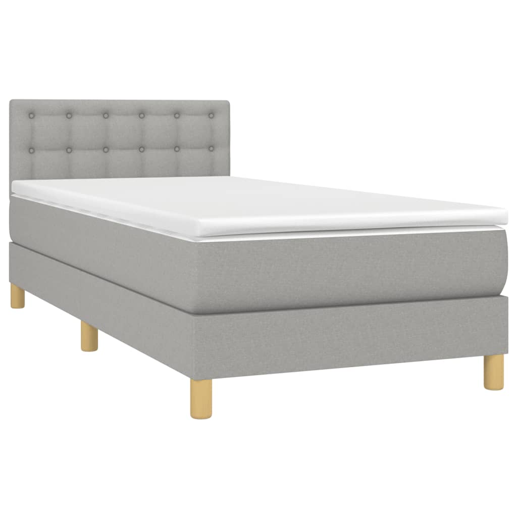 Sommier à lattes de lit avec matelas Gris clair 90x200 cm Tissu - XIOS