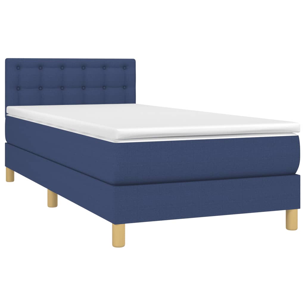 Sommier à lattes de lit avec matelas Bleu 90x200 cm Tissu - XIOS