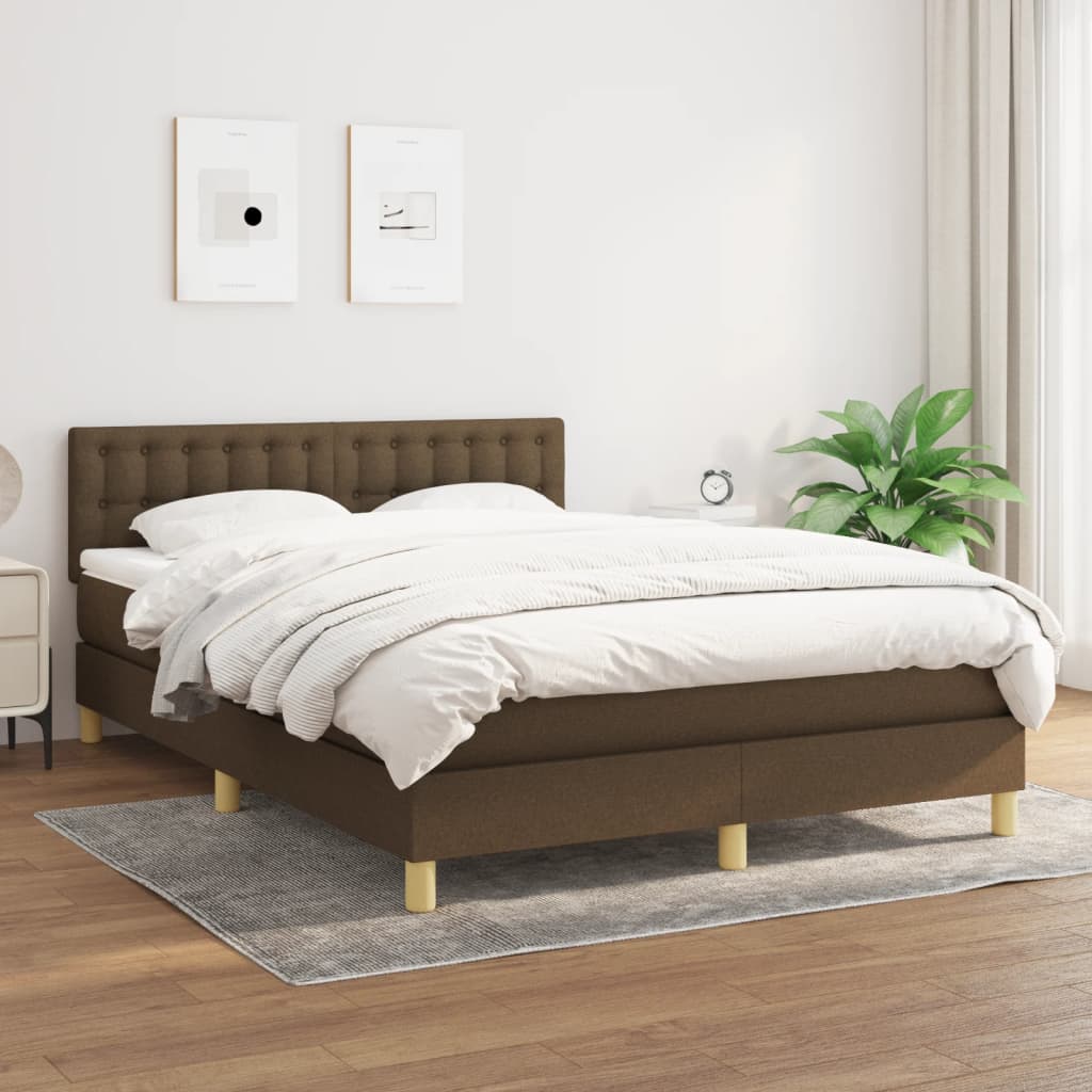 Sommier à lattes de lit avec matelas Marron foncé 140x200 cm - XIOS