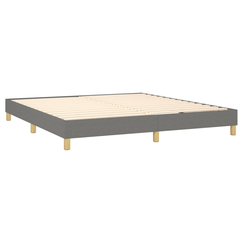 Sommier à lattes de lit avec matelas Gris foncé 160x200cm Tissu Lits & cadres de lit vidaXL