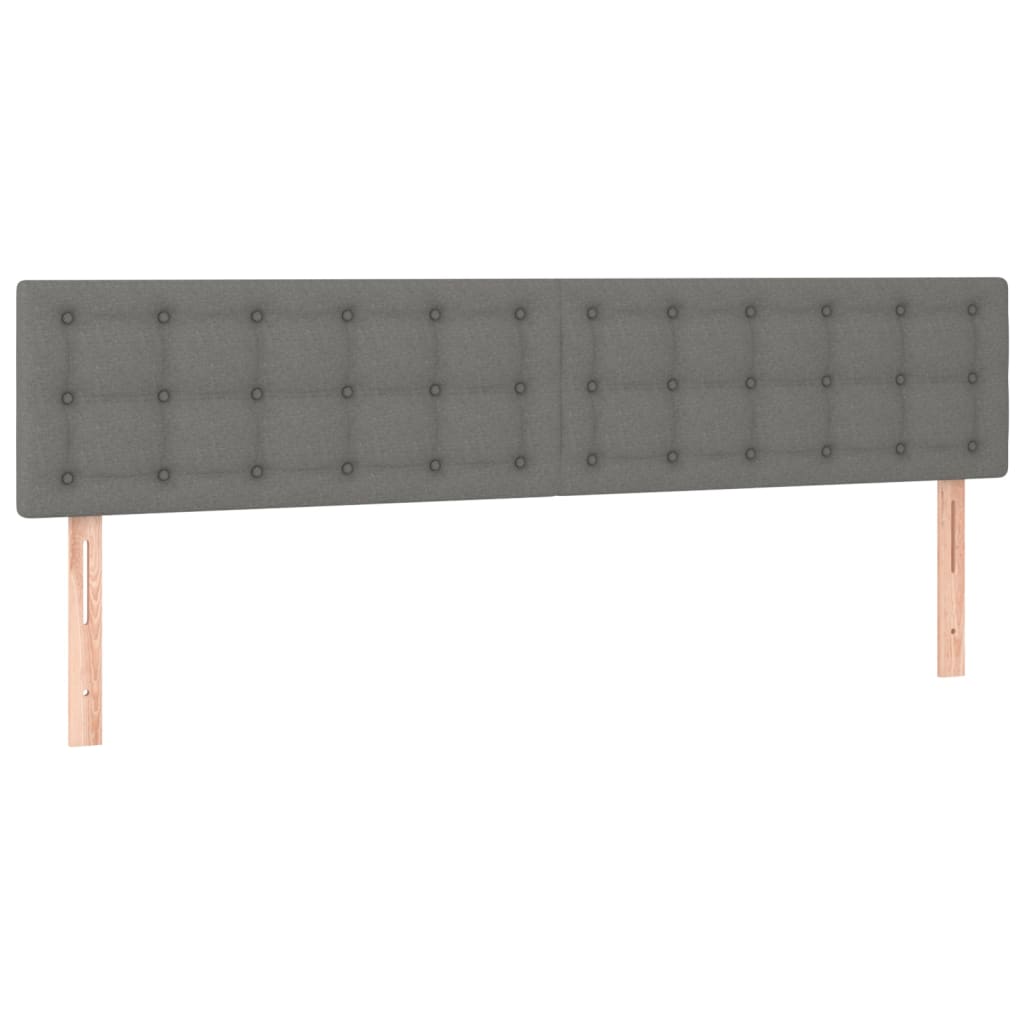 Sommier à lattes de lit avec matelas Gris foncé 160x200cm Tissu Lits & cadres de lit vidaXL